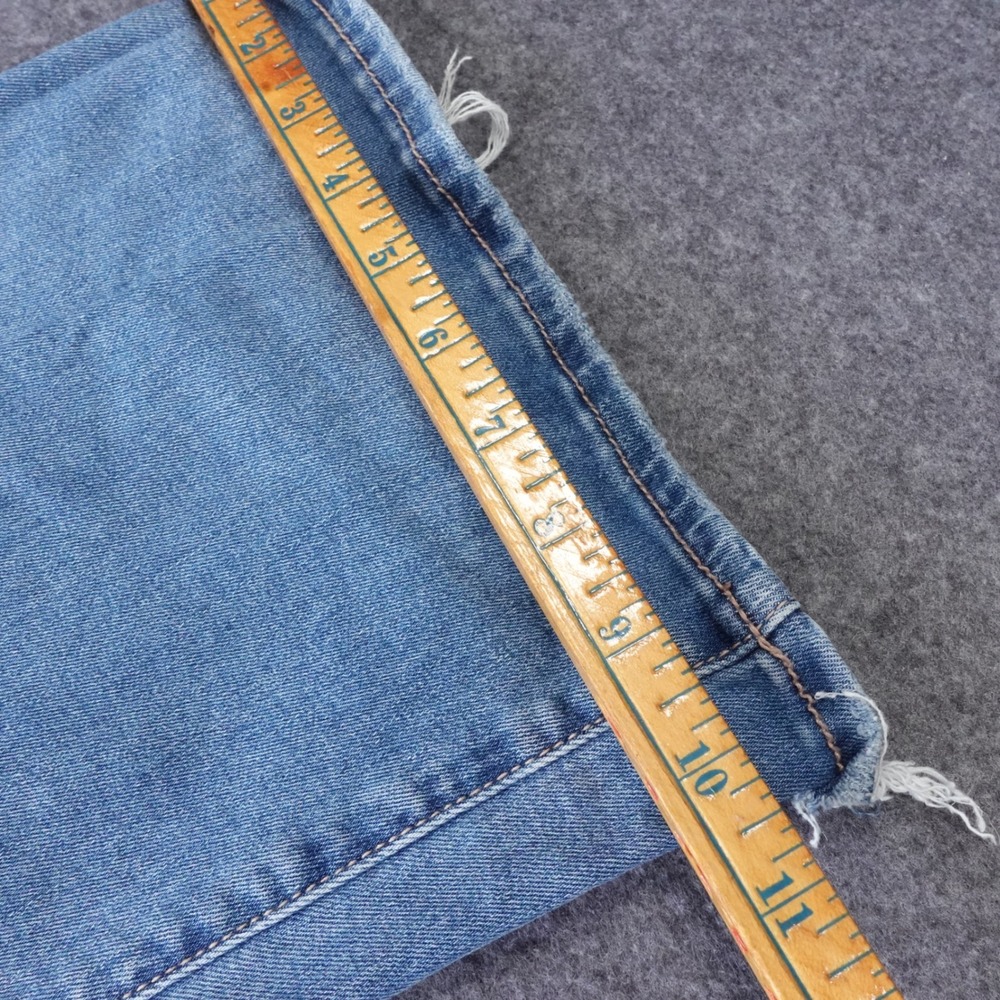 American Eagle Curvy Super High-Rise Flare Distressed Jeans Light Wash Blue - Picture 6 of 13